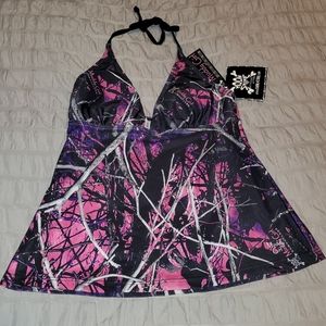 Muddy Girl Camo NWT swim halter top s